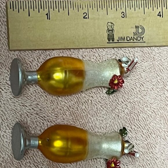 Two Department 56 Christmas Hand Blown Glass Cocktail Themed Holiday Ornaments - Picture 11 of 15